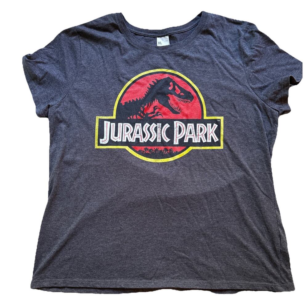 Jurassic Park Gray Graphic T Shirt Women’s XL